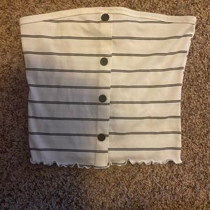 Caution To The Wind black and white strapless crop top